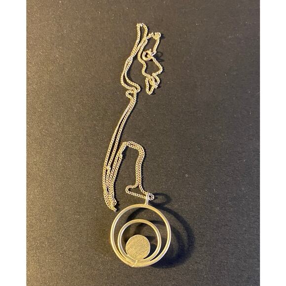 Carolyn Pollack Sterling Silver Turquoise Circle Pendant Necklace 20” - Picture 2 of 2